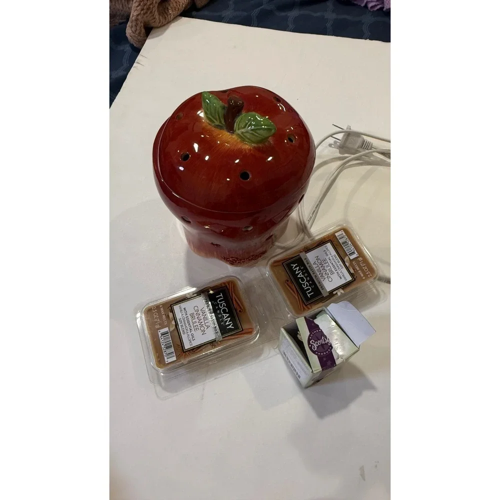 Working Scentsy Big Apple full sized Warmer w Tuscany Wax Melts - retired model